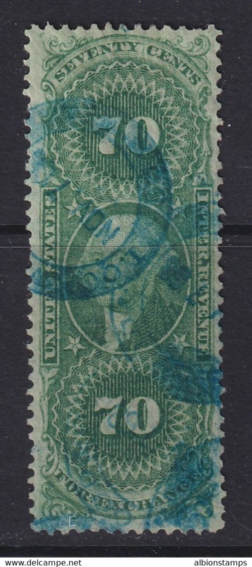 United States, Scott R65c, Used Blue Handstamp Cancels - Revenues