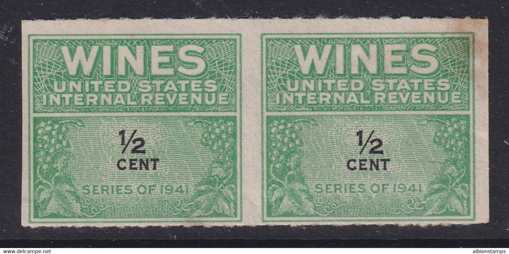 United States, Scott RE110a, NGAI, Imperforate Vertically (small Stain Spots) - Steuermarken