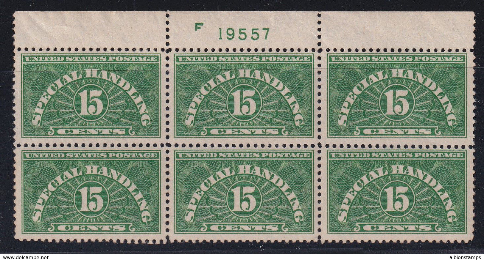 United States, Scott QE2a, MNH Plate Block Of Six (gum Skips) - Parcel Post & Special Handling