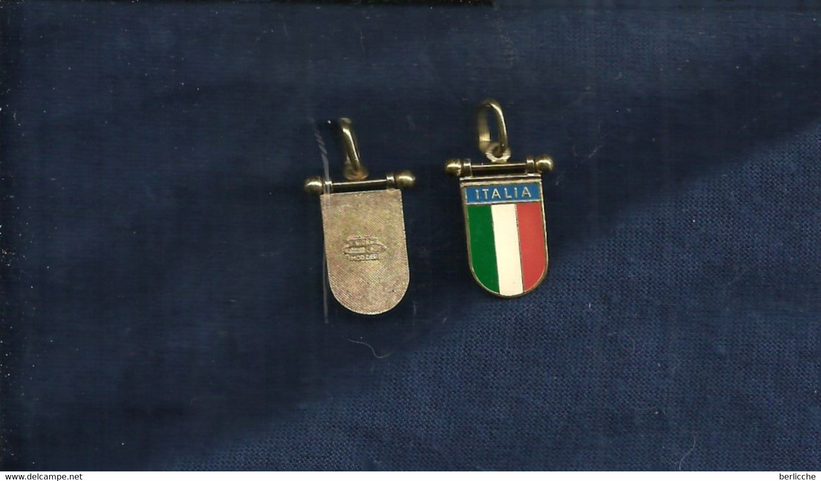 ITALIA  NAZ CALCIO Ciondolo Argento Vintage Silver Pendant ITALIA Soccer Club - Pendants