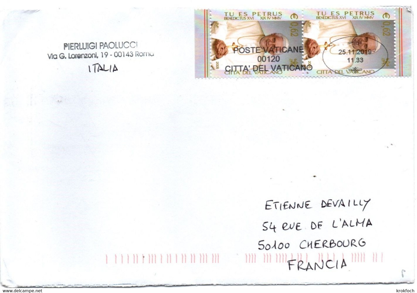 Poste Vaticane 2019 - Vaticano - Lettre Brief Cover - Covers & Documents