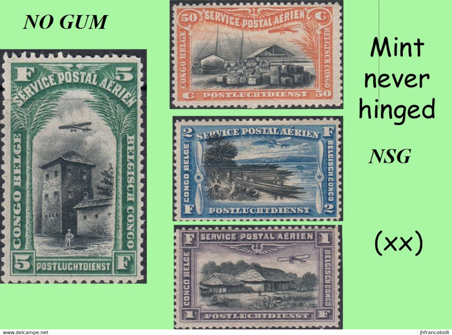 1921 ** BELGIAN CONGO / CONGO BELGE = COB MNH NSG PA 01/04 AIRMAIL ( X 4 Stamps ) NO GUM [ FULL SET ] - Nuevos