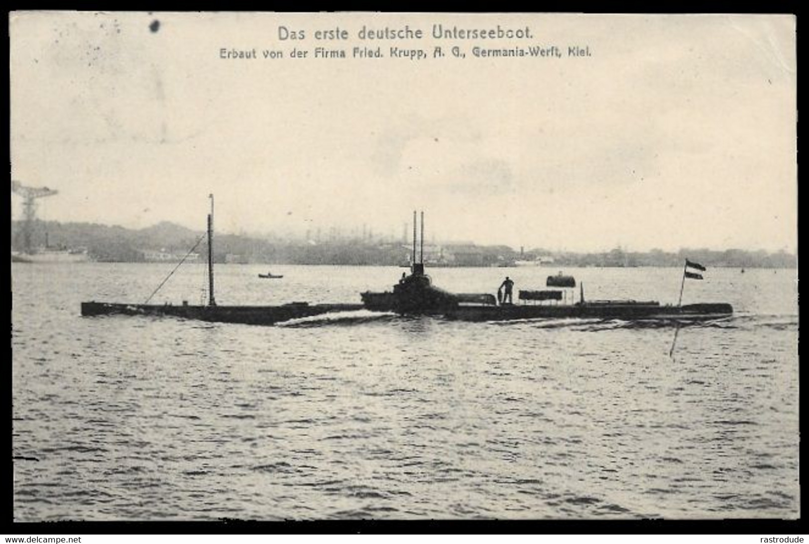 1906 AK DAS ERSTE DEUTSCHE UNTERSEEBOOT - GELAUFEN AN OBERLIEUTENANT OTTO DZIOBEK - Sous-marins