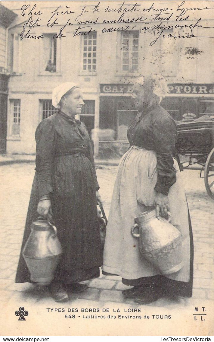 CPA France - Loire - Types Des Bords De La Loire - Laitières Des Environs De Tours - Dos Non Divisé - Oblitérée 1903 - Autres & Non Classés