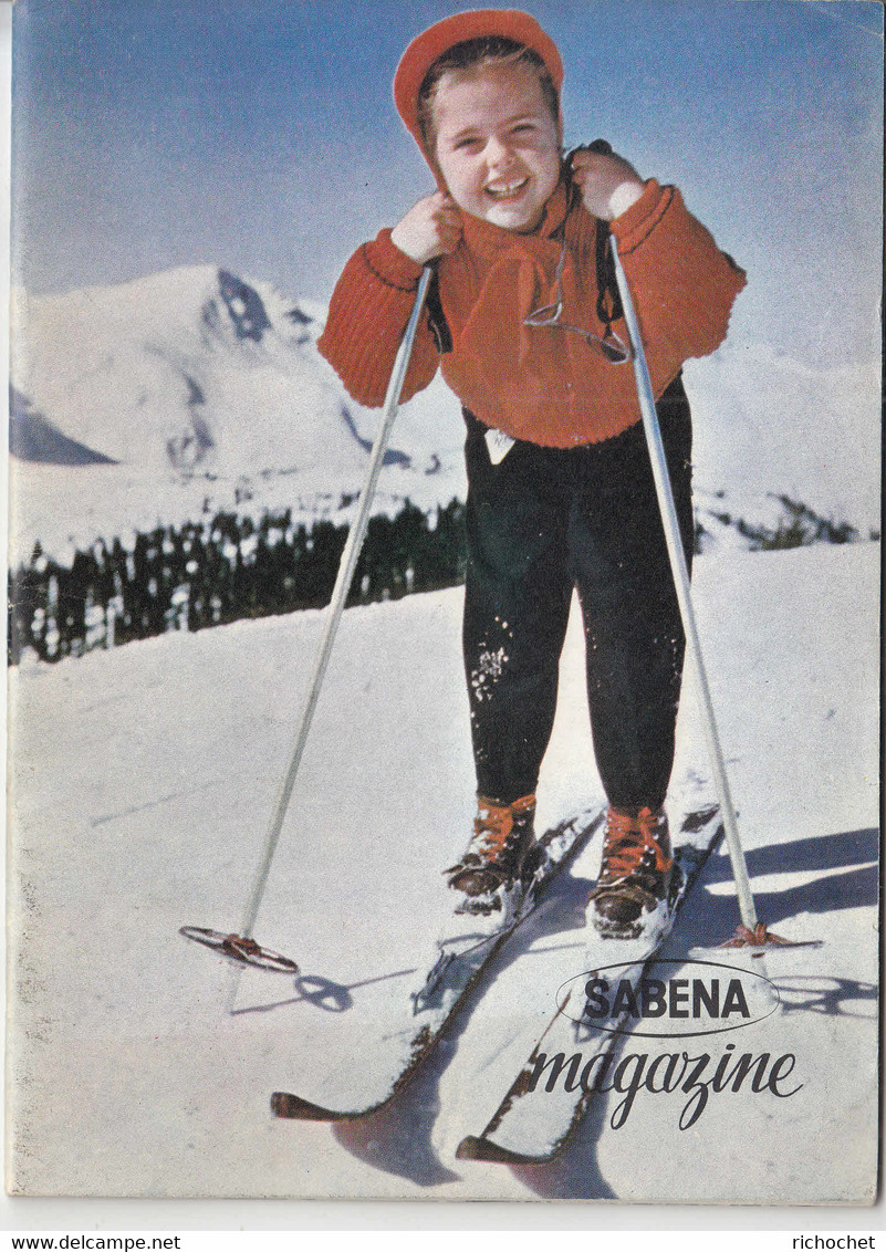 Magazine SABENA, Revue Mensuelle N°16, Février 1959 , Editorial Vacances Sports D'hiver - (34 Pages-forma 13x18) - Aviation