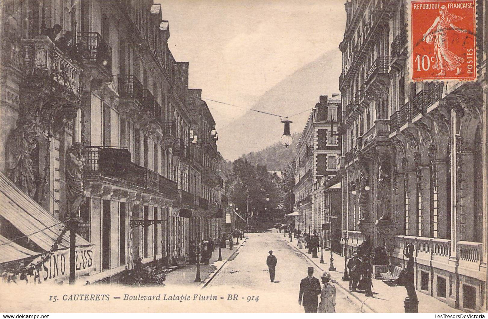 CPA France - Hautes Pyrénées - Cauterets - Boulevard Latapie Flurin - B. R. - 914 - Bloc Frères Editeur - Oblitérée - Cauterets