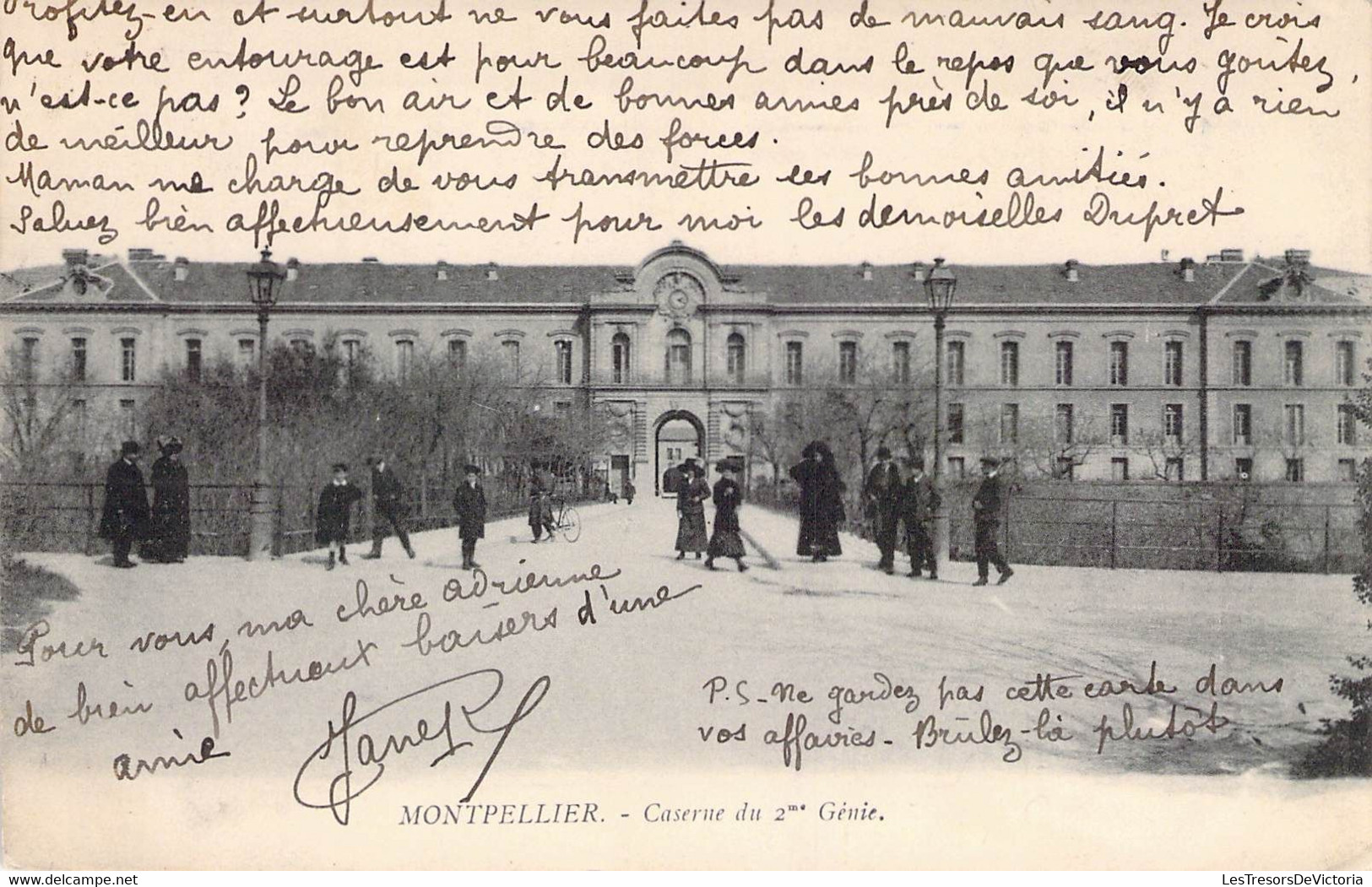 CPA France - Hérault - Montpellier - Caserne Du 2e Génie - Oblitérée Gard 1913 - Animée - Montpellier