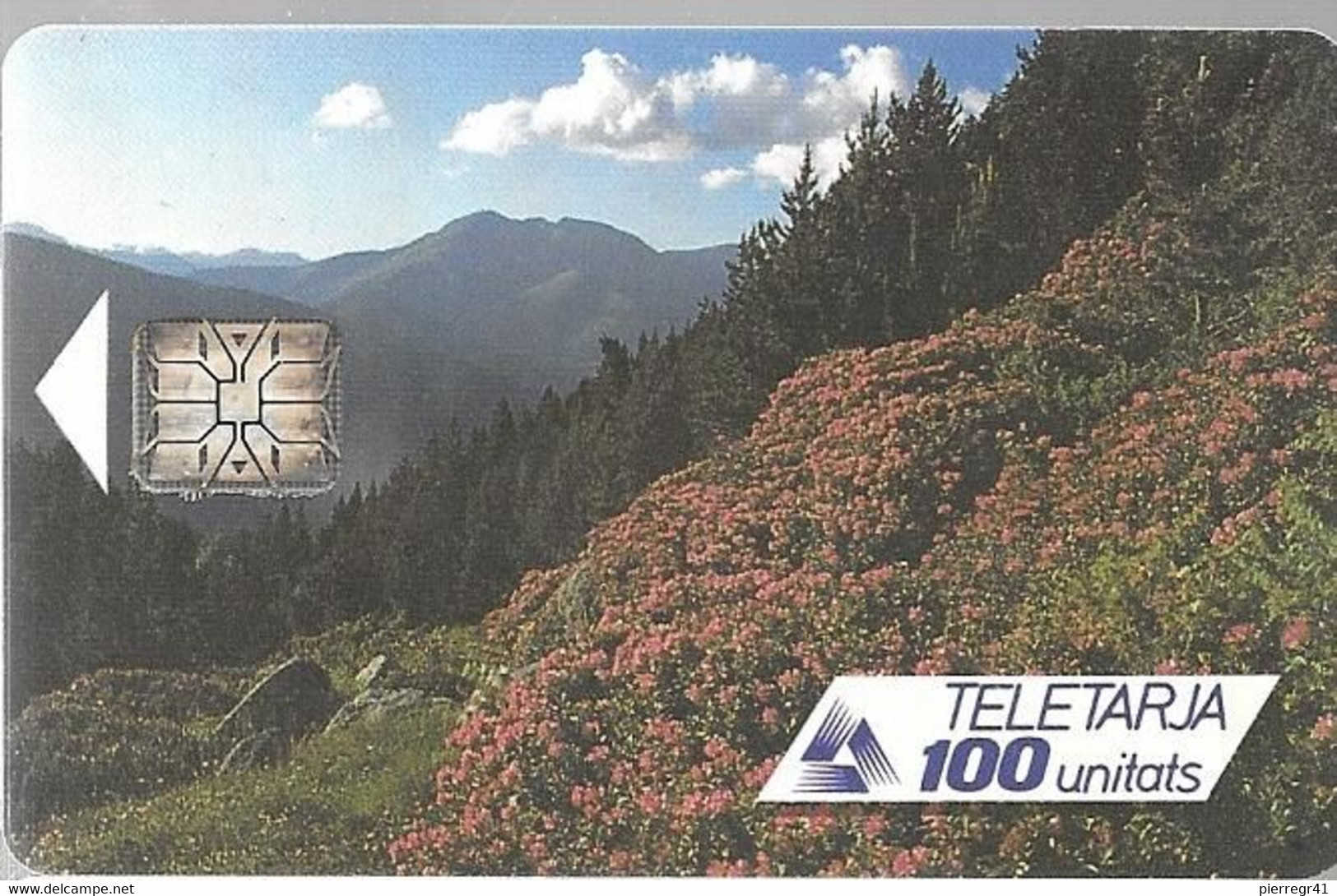 CARTE-PUCE-ANDORRE-100U-AND02-SC6-03/93-SAISON-PRINTEMPS-Sans N°Série-UTILISE-TBE/RARE - Andorra