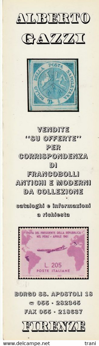 ALBERTO GAZZI - FRANCOBOLLI - FIRENZE - Marque-Pages