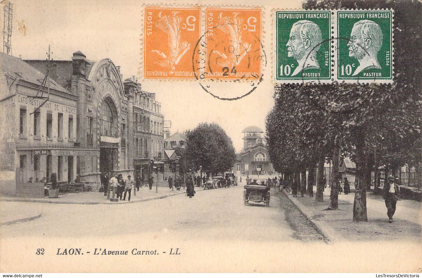 CPA France - Aisne - L'Avenue Carnot - L. L. - Oblitérée 1924 - Lévy Et Neurdein Réunis - Animé - Voiture - Laon