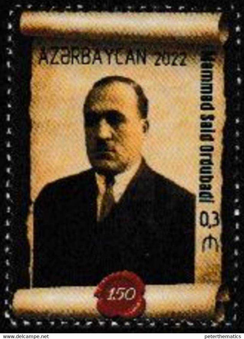 AZERBAIJAN, 2022, MNH, WRITERS, POETS, MOHAMED SAID ORDUBADI,1v - Ecrivains