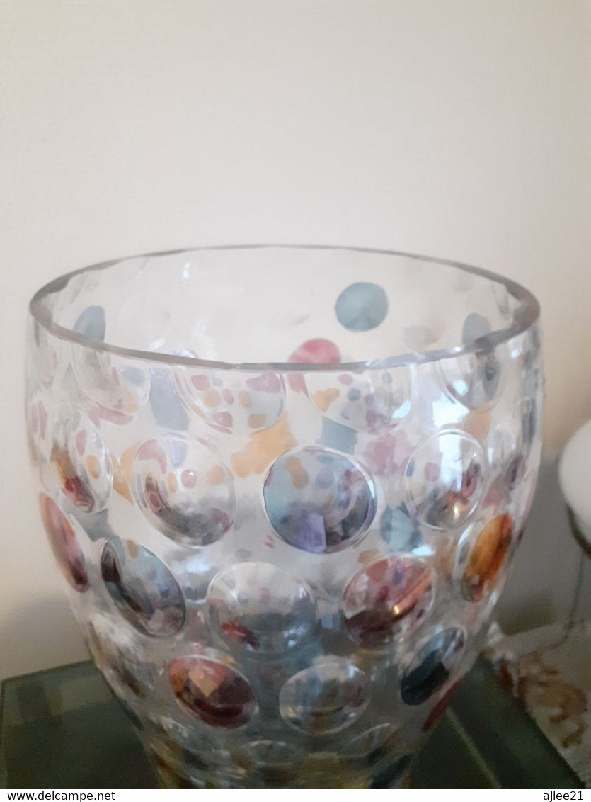 Vase Optique/ Bonbonniere Vintage. Bosk Sklo. Czech Glass. - Vazen