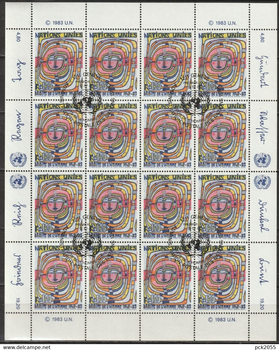 UNO Genf 1983 MiNr.117 - 118 O Gestempelt Bogensatz 35 Jahre Erklärung Der Menschenrechte ( Dg 317 ) - Used Stamps