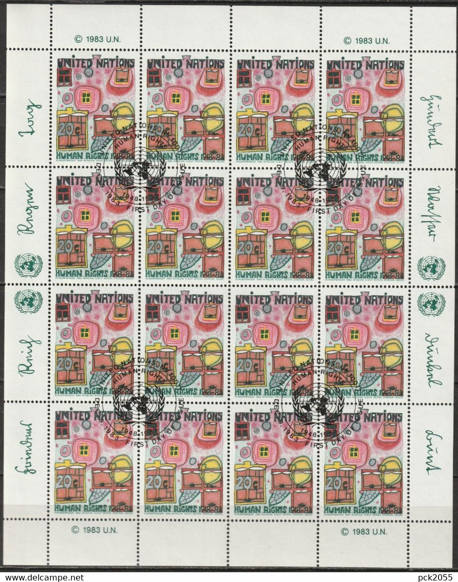 UNO New York 1983 MiNr.438 - 439 O Gestempelt Bogensatz 35 Jahre Erklärung Der Menschenrechte ( Dg 321 ) - Used Stamps