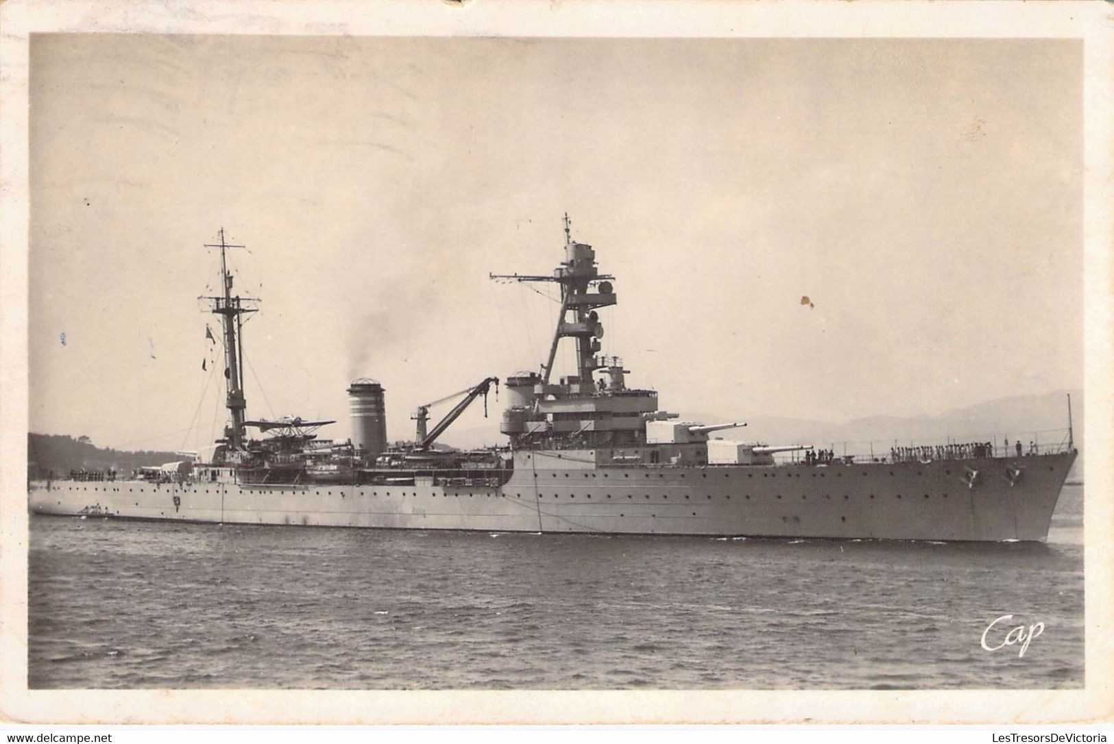 CPA Militaria - Guerre - Le Duquesne - Croiseur - Oblitérée 1938 - Real Photo - C.A.P. Strasbourg - Warships