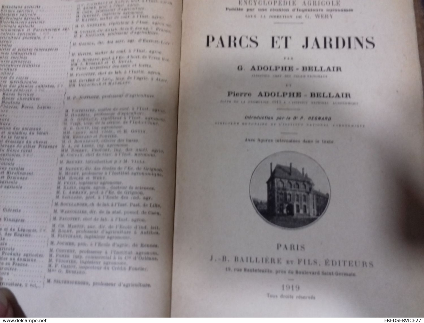 43  //   ENCYCLOPEDIE AGRICOLE   PARCS ET JARDINS  BELLAIR ET BELLAIR   1919 - Enzyklopädien
