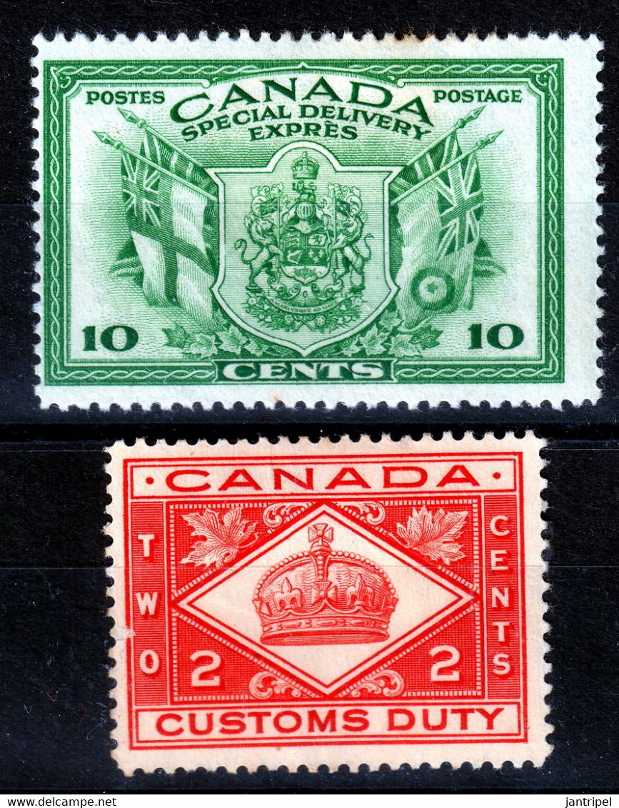 CANADA 1942 SPECIAL DELIVERY + 2c CUSTOMS DUTY  MH - Exprès