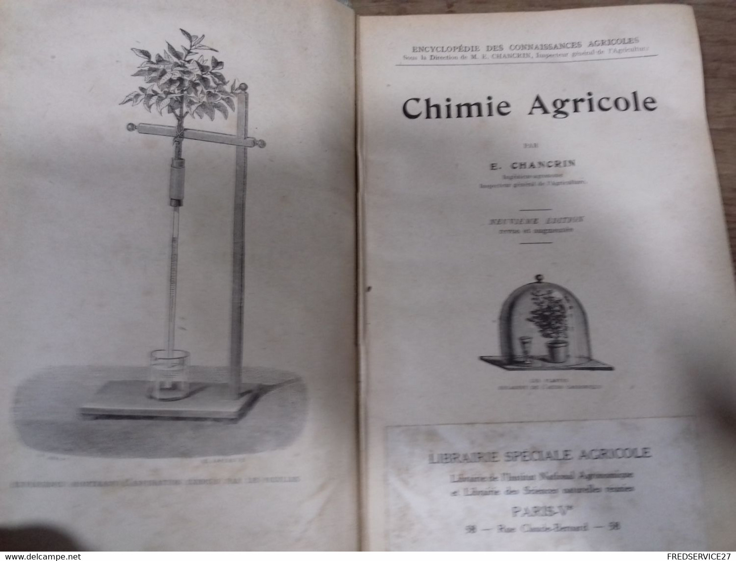 43  //   ENCYCLOPEDIE DES CONNAISSANCES AGRICOLES    CHIMIE AGRICOLE   HACHETTE - Enzyklopädien