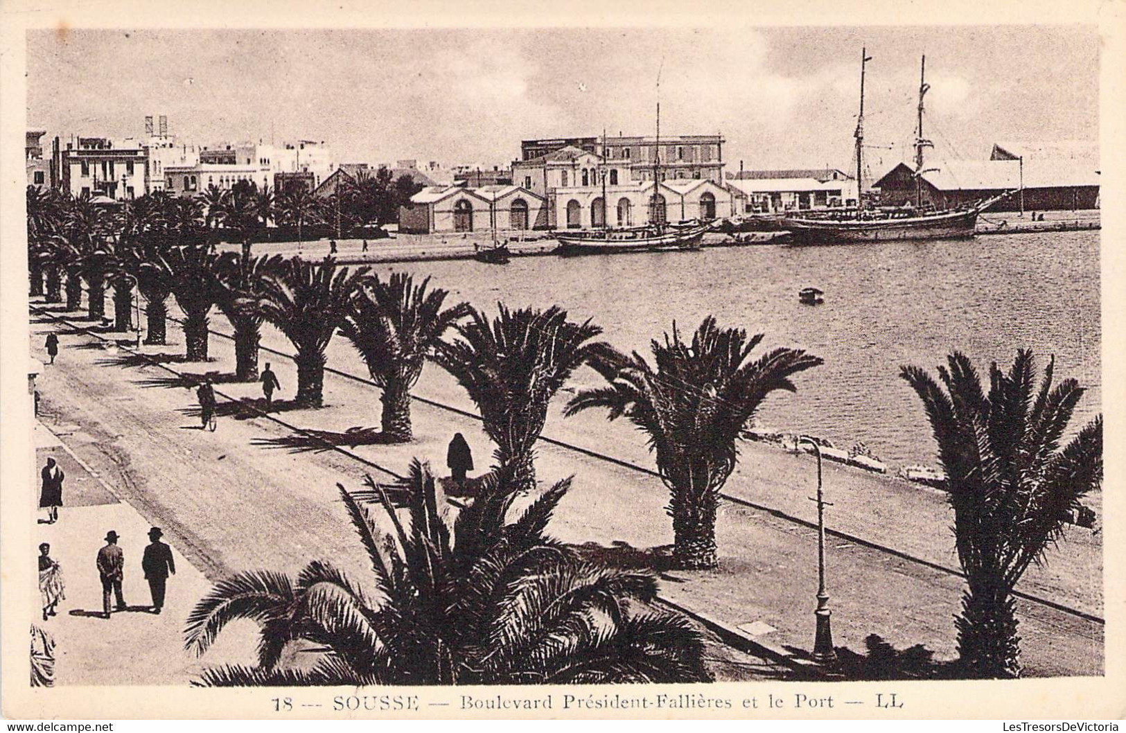 CPA Afrique - Tunisie - Sousse - Boulevard Président Fallières Et Le Port - L. L. - Lévy Et Neurdein Reunis - Animée - Tunisia