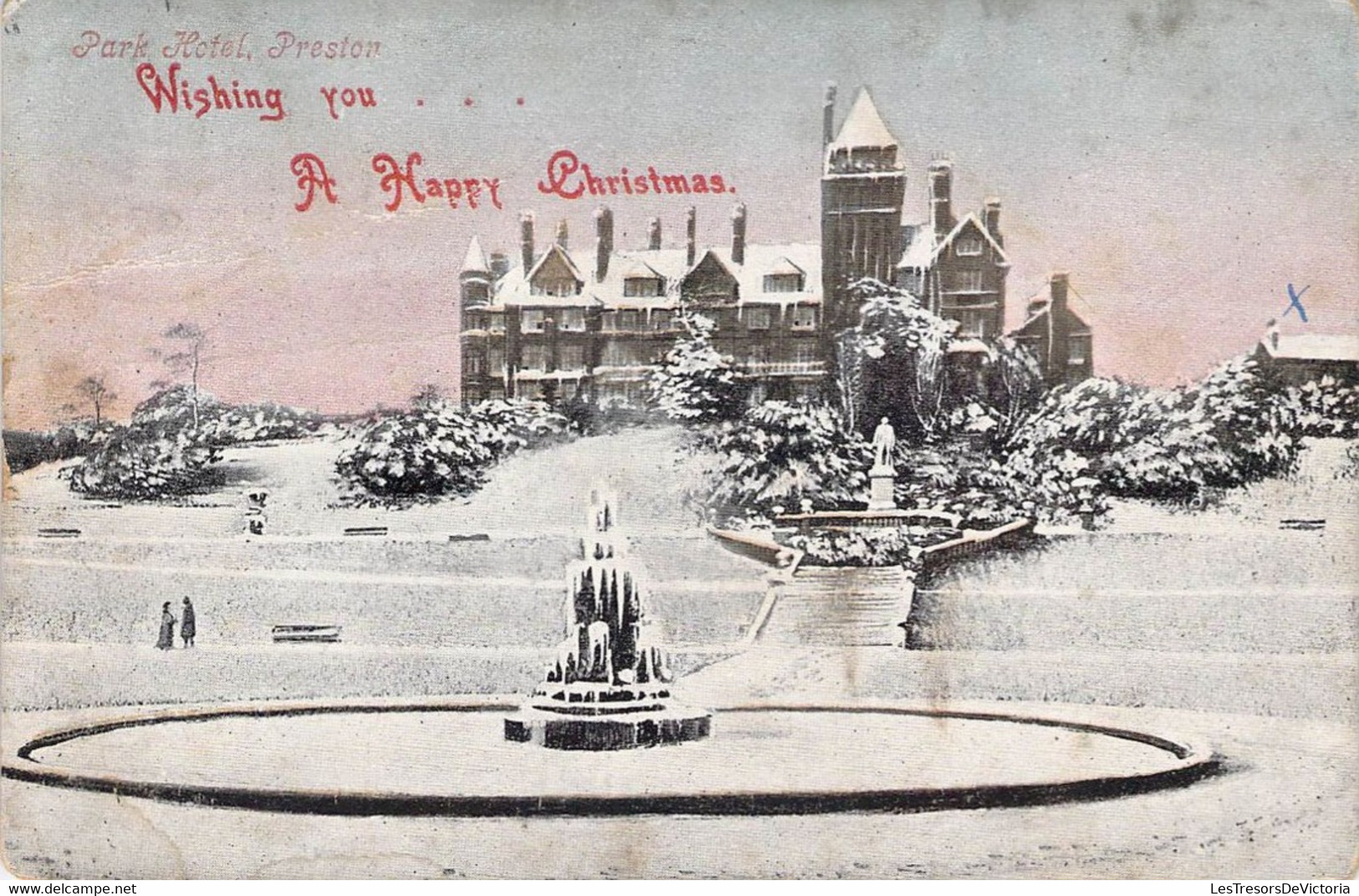 CPA Royaume Uni - Angleterre - Lancashire - Park Hotel - Preston - Wishing You A Happy Christmas - Oblitérée 1905 - Autres & Non Classés