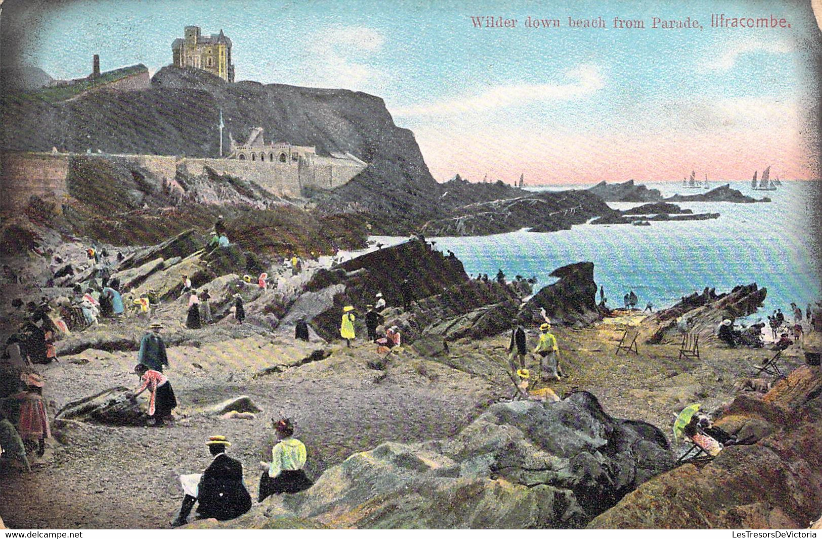 CPA Royaume Uni - Angleterre - Devon - Ilfracombe - Wilder Down From Parade - Oblitérée 1905 - Colorisée - Animée - Ilfracombe