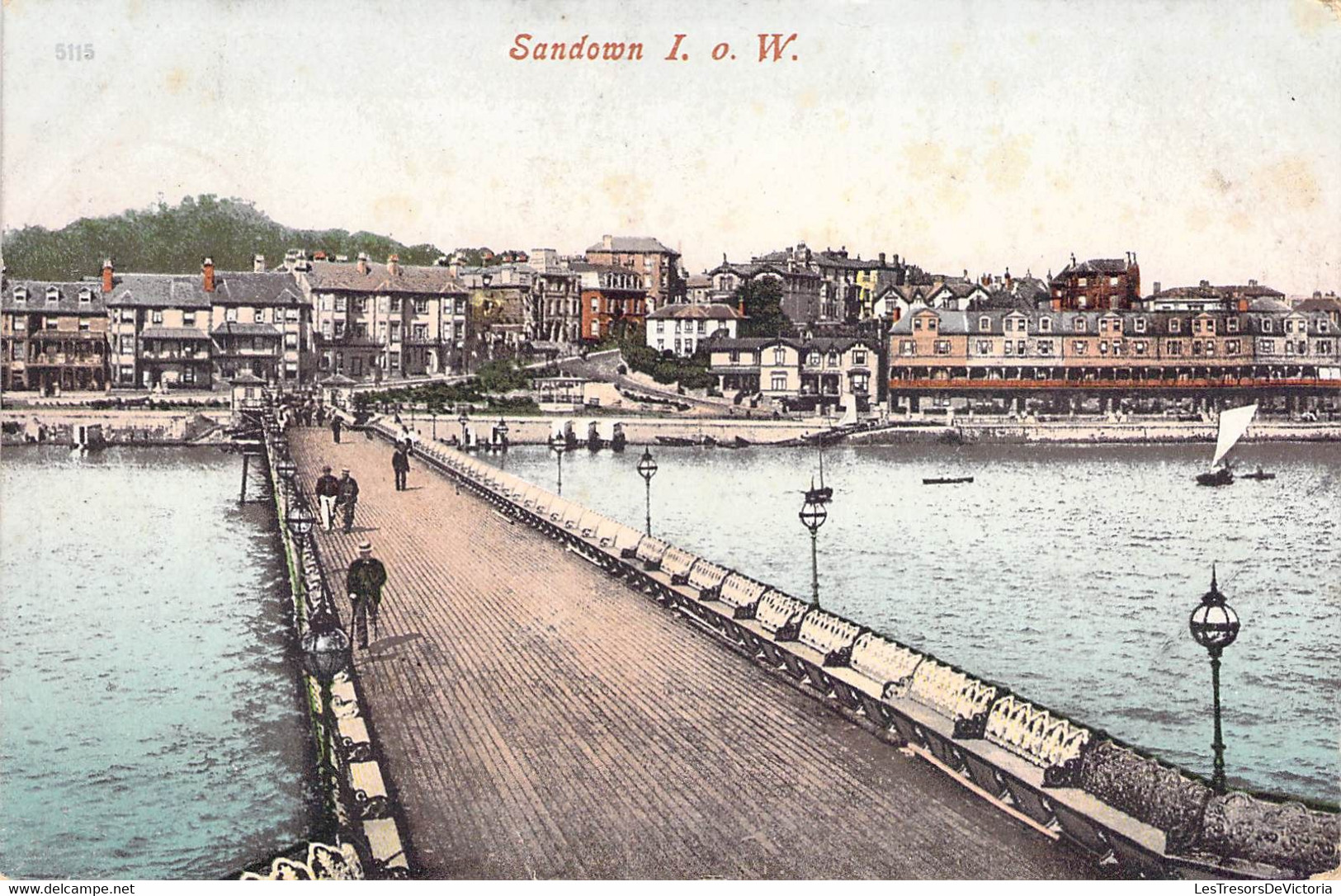 CPA Royaume Uni - Angleterre - Isle Of Wight - Sandown - Oblitérée 5 Juillet 1905 - Pont - Illustration - Colorisée - Sandown