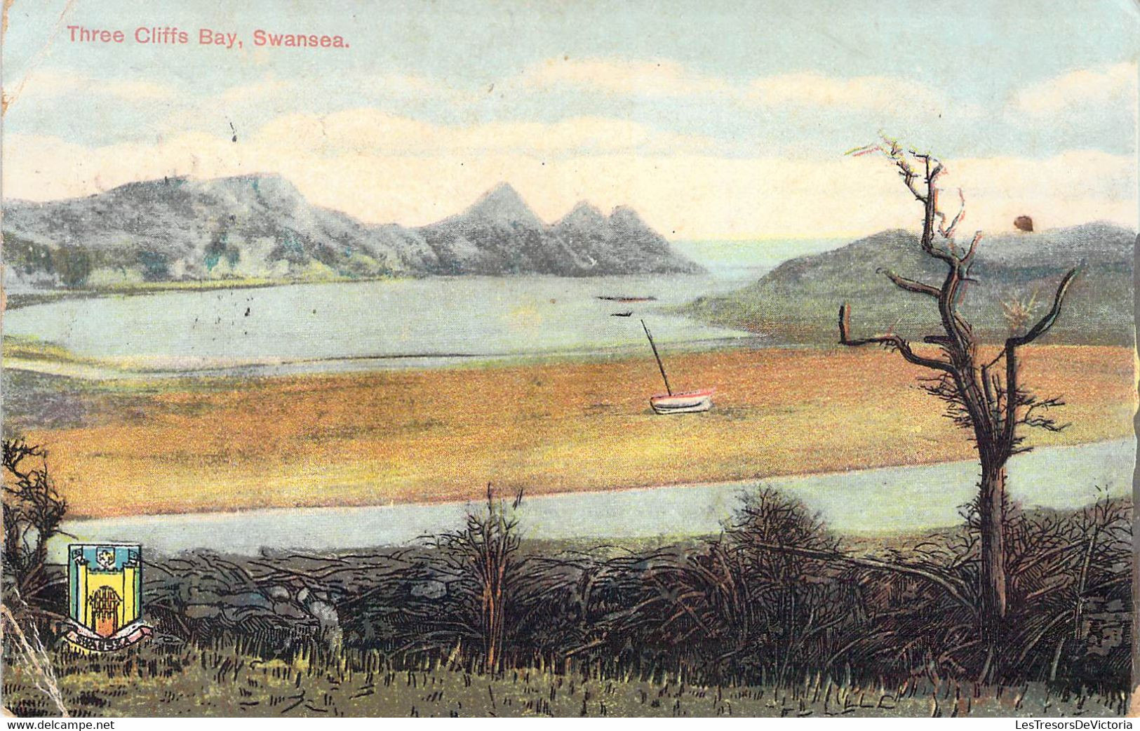 CPA Royaume Uni - Pays De Galles - Swansea - Three Cliffs Bay - Oblitérée 9 Mars 1905 - Illustration - Colorisée - Otros & Sin Clasificación