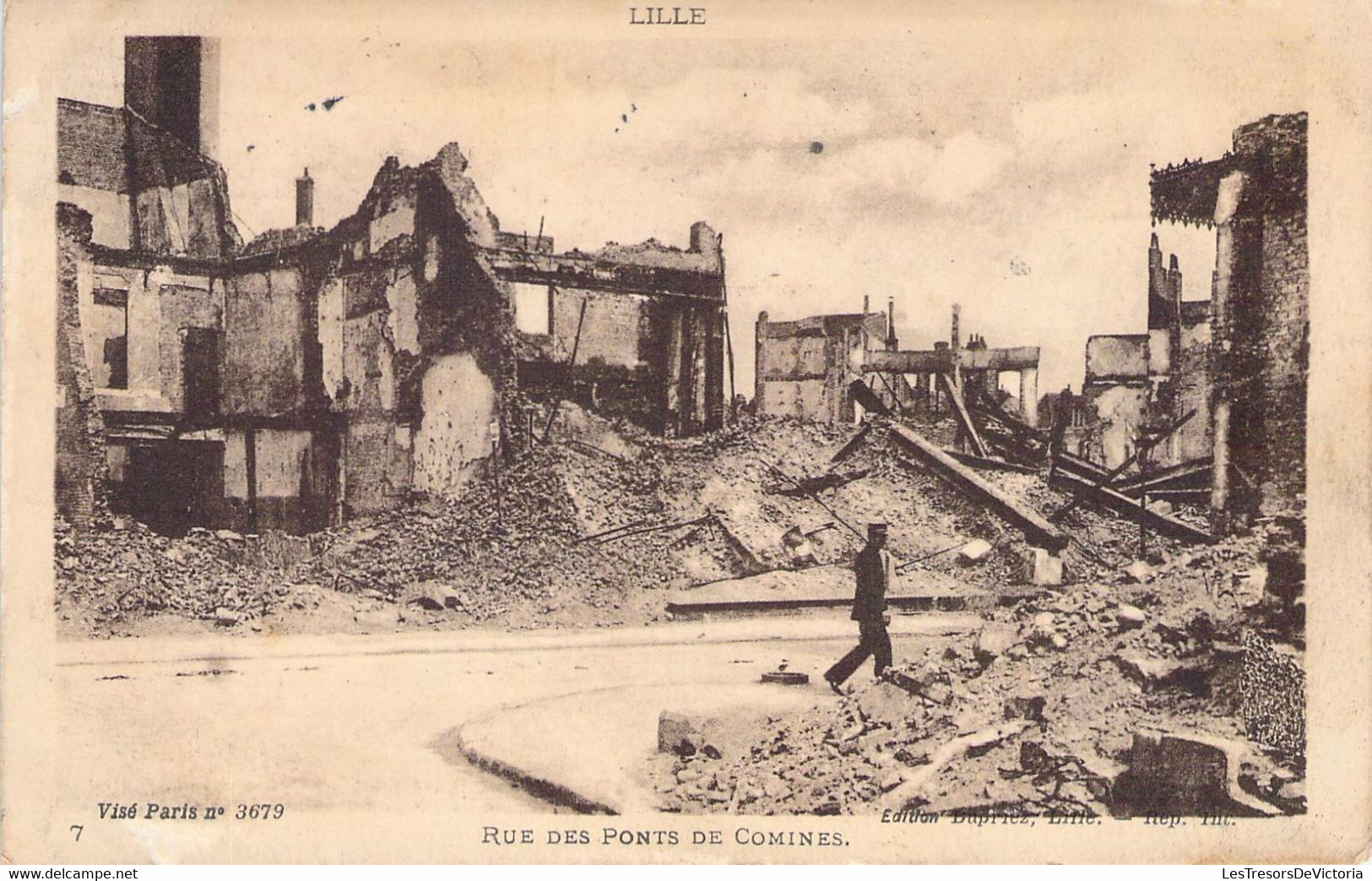 CPA France - Nord - Rue Des Ponts De Comines - Destructions - Animée - Lévy Fils Et Cie - Oblitérée 14 Mars 1924 - Other & Unclassified
