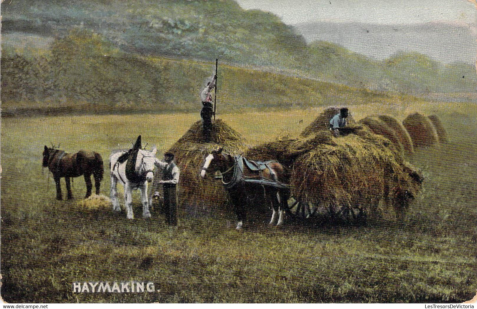 CPA Thèmes - Métiers - Agriculture Et Elevage - Haymaking - Wildt & Kray London E.C. Series - Oblitérée 1907 - Colorisée - Otros & Sin Clasificación