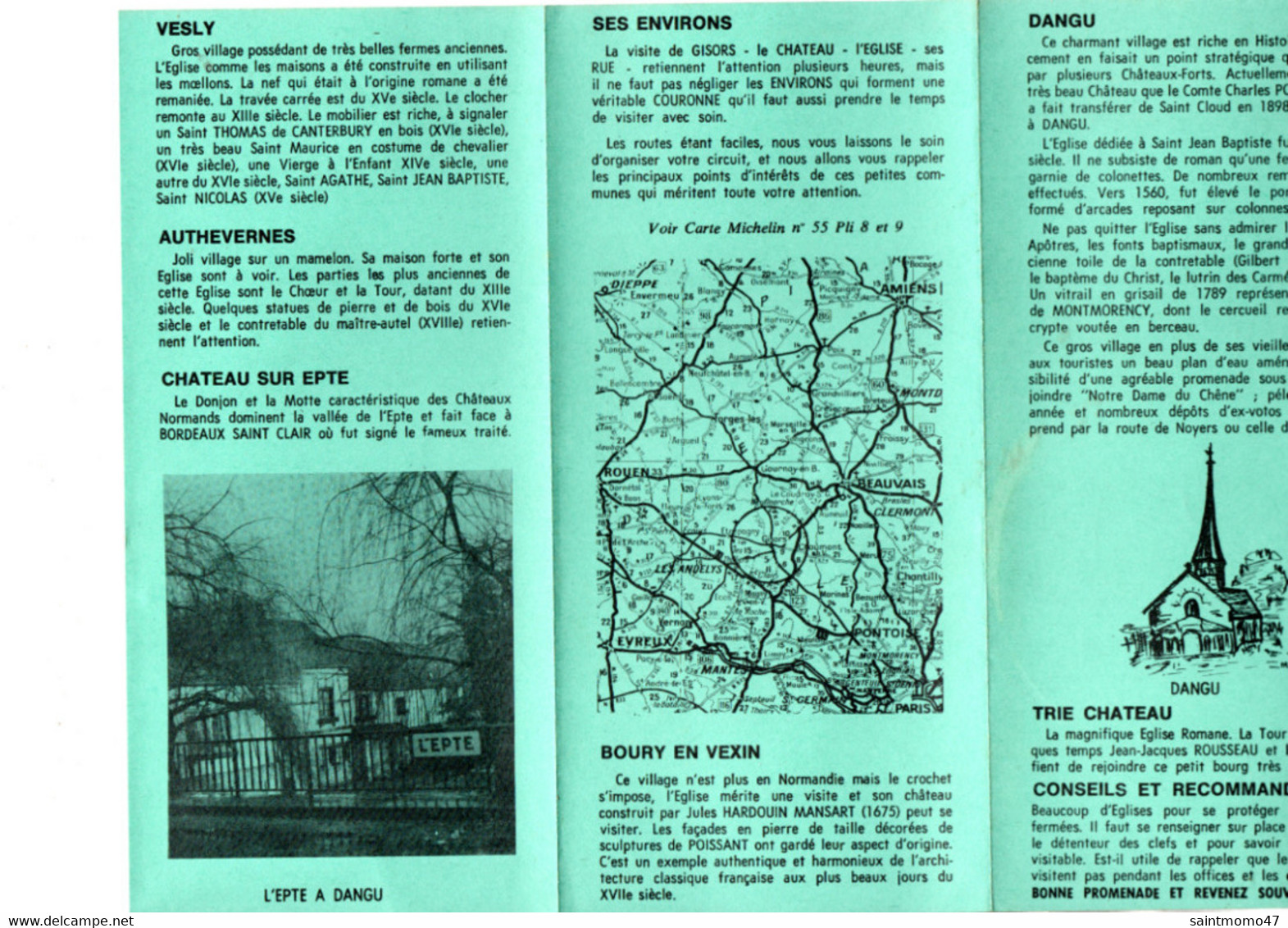 DÉPLIANT . 27 - GISORS . CAPITALE DU VEXIN NORMAND . BERNOUVILLE, BAZINCOURT, SANCOURT, GUERNY, VESLY - Réf. N°316F - - Other & Unclassified