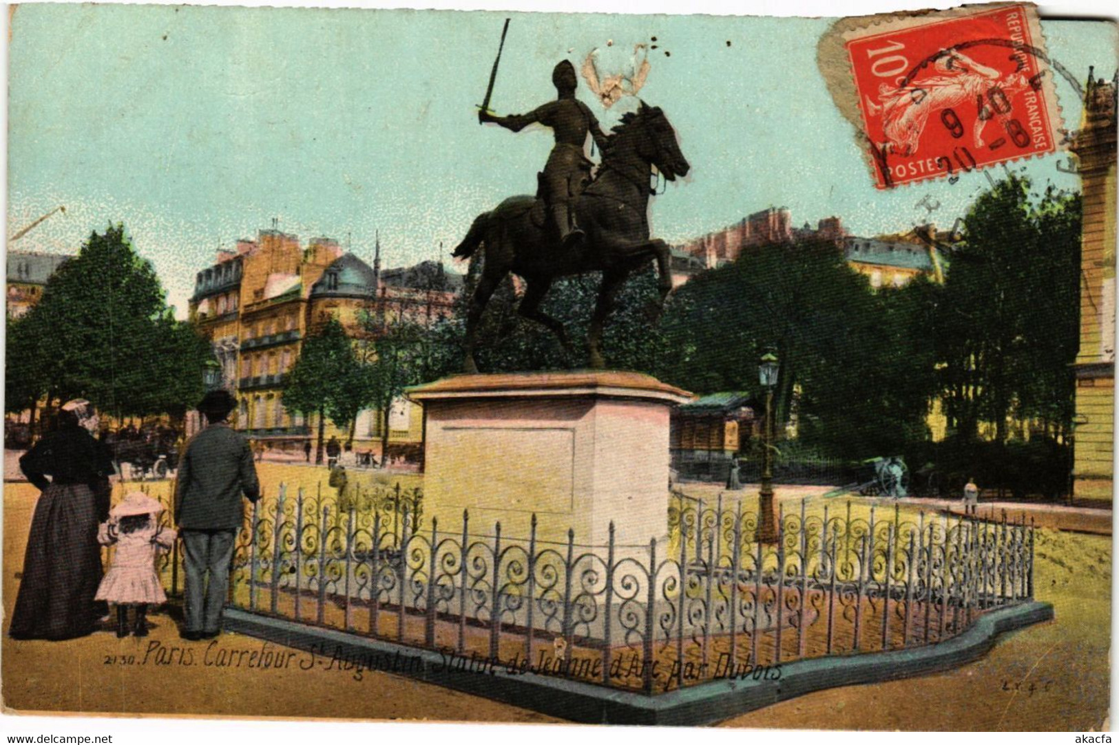 CPA PARIS 8e Carrefour St-Augustin Statue De Jeanne D'Arc Par Du (363094) - Statues