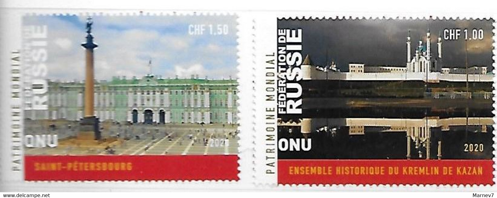 Nations Unies - ONU - 2020 - Office De GENEVE - Yvert** 1090-1091 - Patrimoine Mondial Unesco - Russie - - Unused Stamps