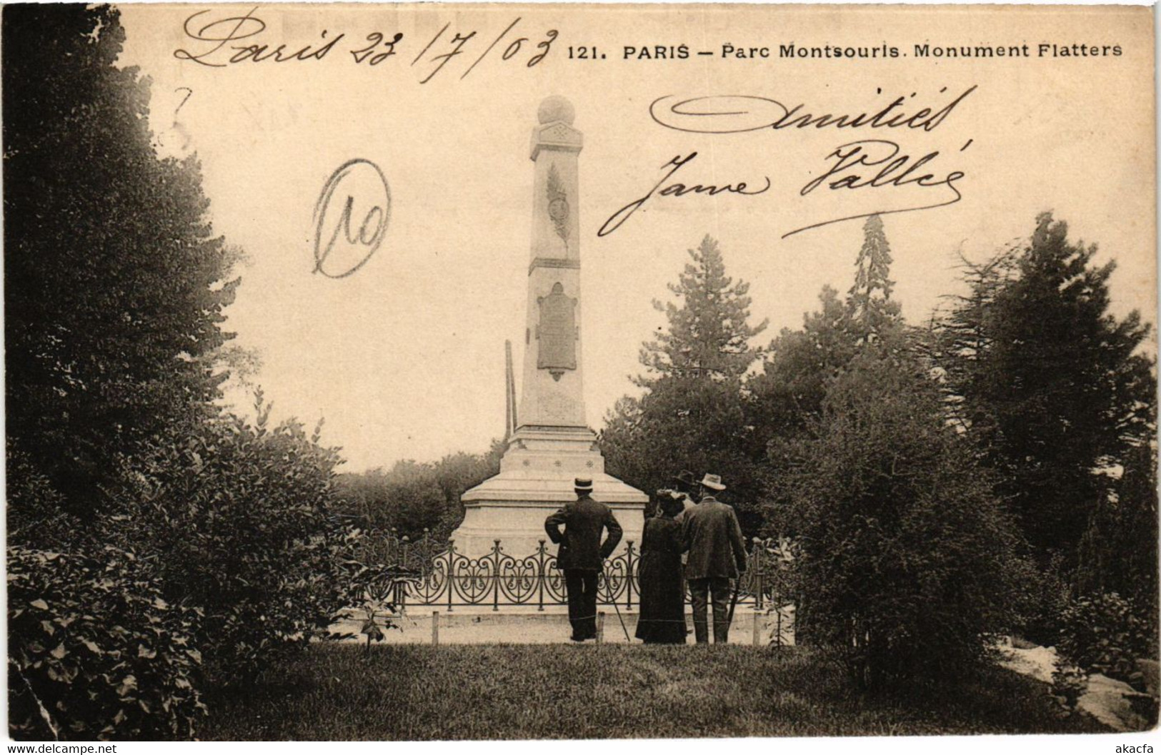 CPA PARIS 8e - Parc Montsouris - Monument Flatters (362728) - Statues