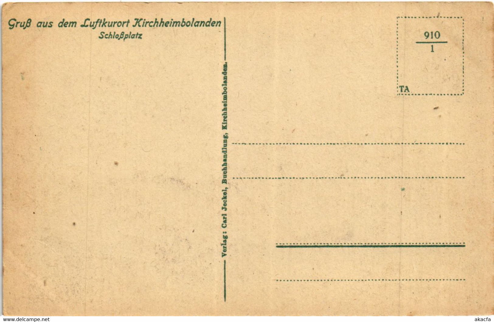 CPA AK Gruss Aus Dem Luftkurort Kirchheimbolanden Schlossplatz GERMANY (921965) - Kirchheimbolanden