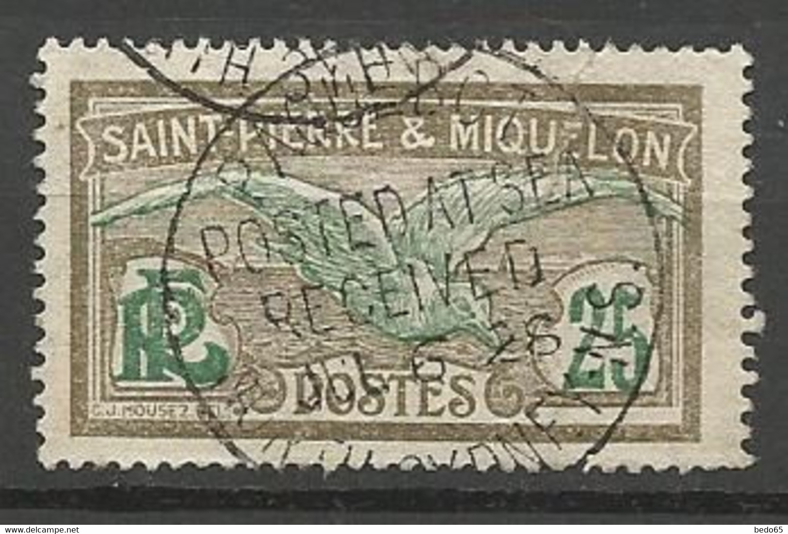 ST PIERRE ET MIQUELON N° 110 CACHET PAQUEBOT / NORTH SIDNEY - Used Stamps