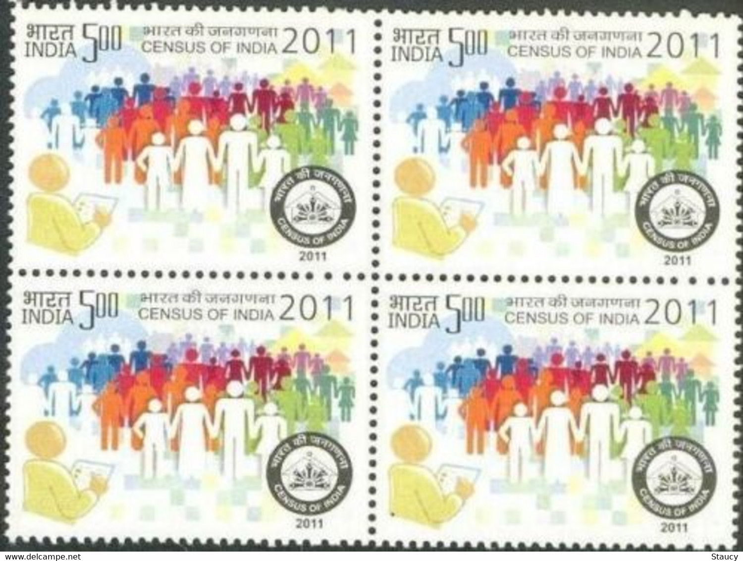 India 2011 CENSUS OF INDIA, POPULATION SURVEY Block Of 4 Stamps MNH As Per Scan - Sonstige & Ohne Zuordnung