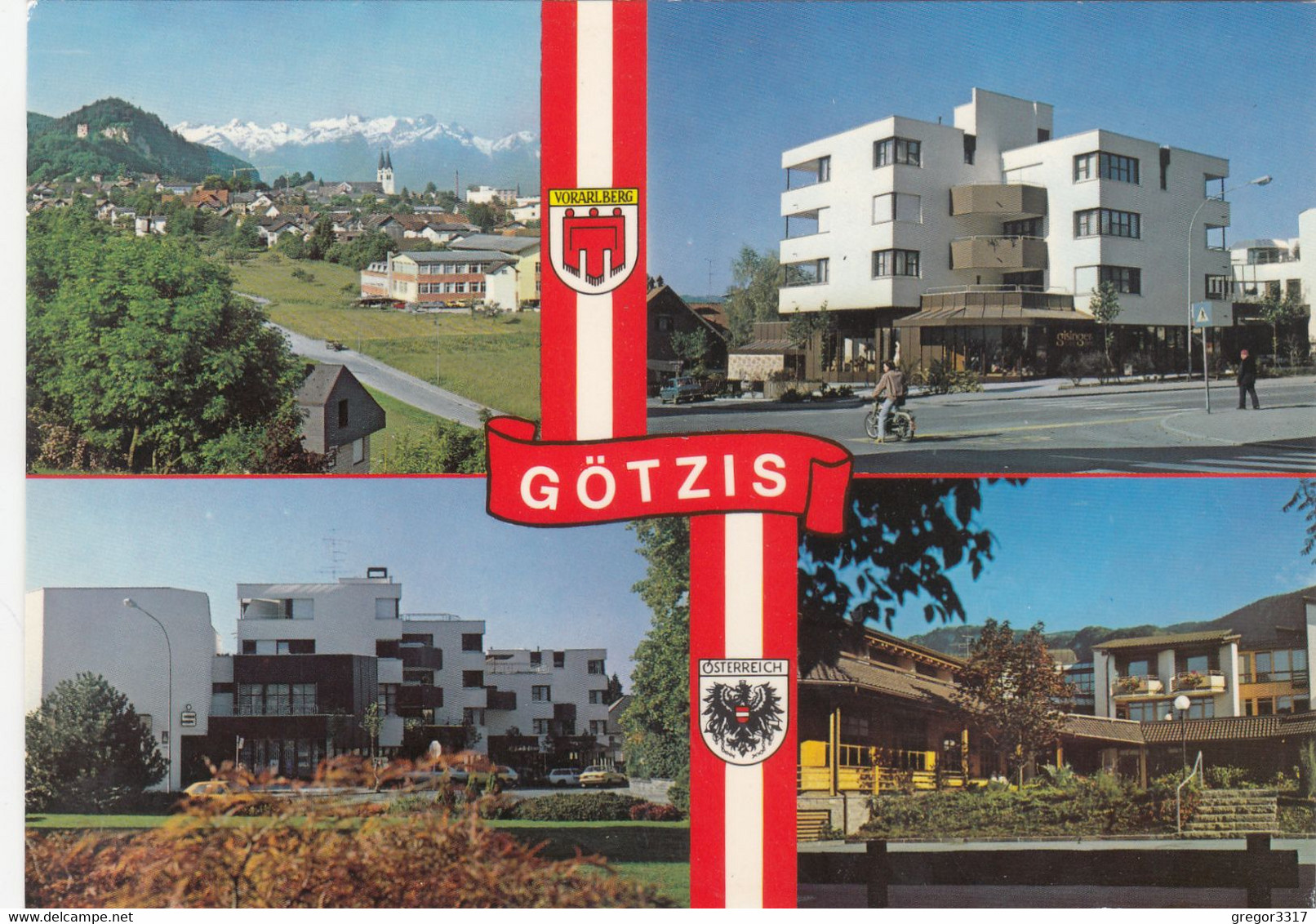 C133) GÖTZIS - Tolle Mehrbild AK - Sparkasse - Straße - Häuer - Mofa - Götzis