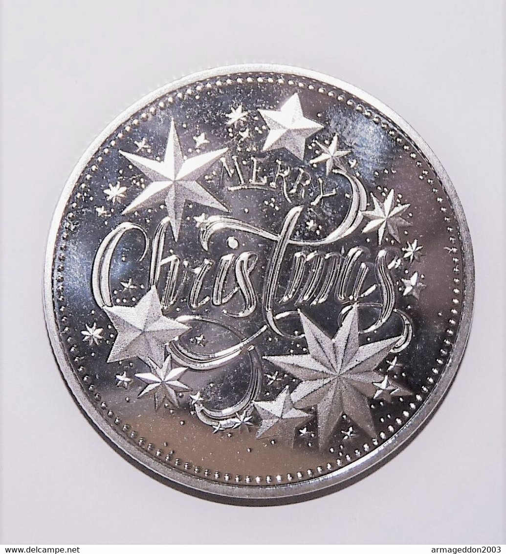 Médaille Collection JOYEUX NOEL MERRY CHRISTMAS NEUVE SILVER PLATED NEUVE (2) - Père-Noël