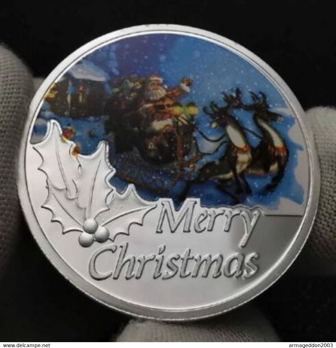 Médaille Collection JOYEUX NOEL MERRY CHRISTMAS NEUVE SILVER PLATED NEUVE (8) - Father Xmas