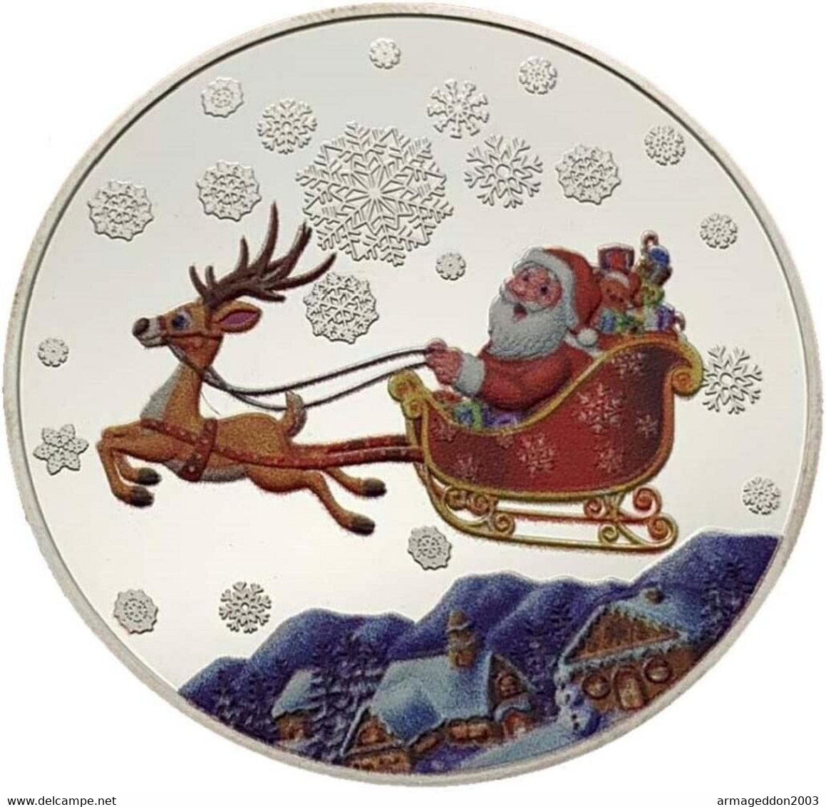 Médaille Collection JOYEUX NOEL MERRY CHRISTMAS NEUVE SILVER PLATED NEUVE - Father Xmas