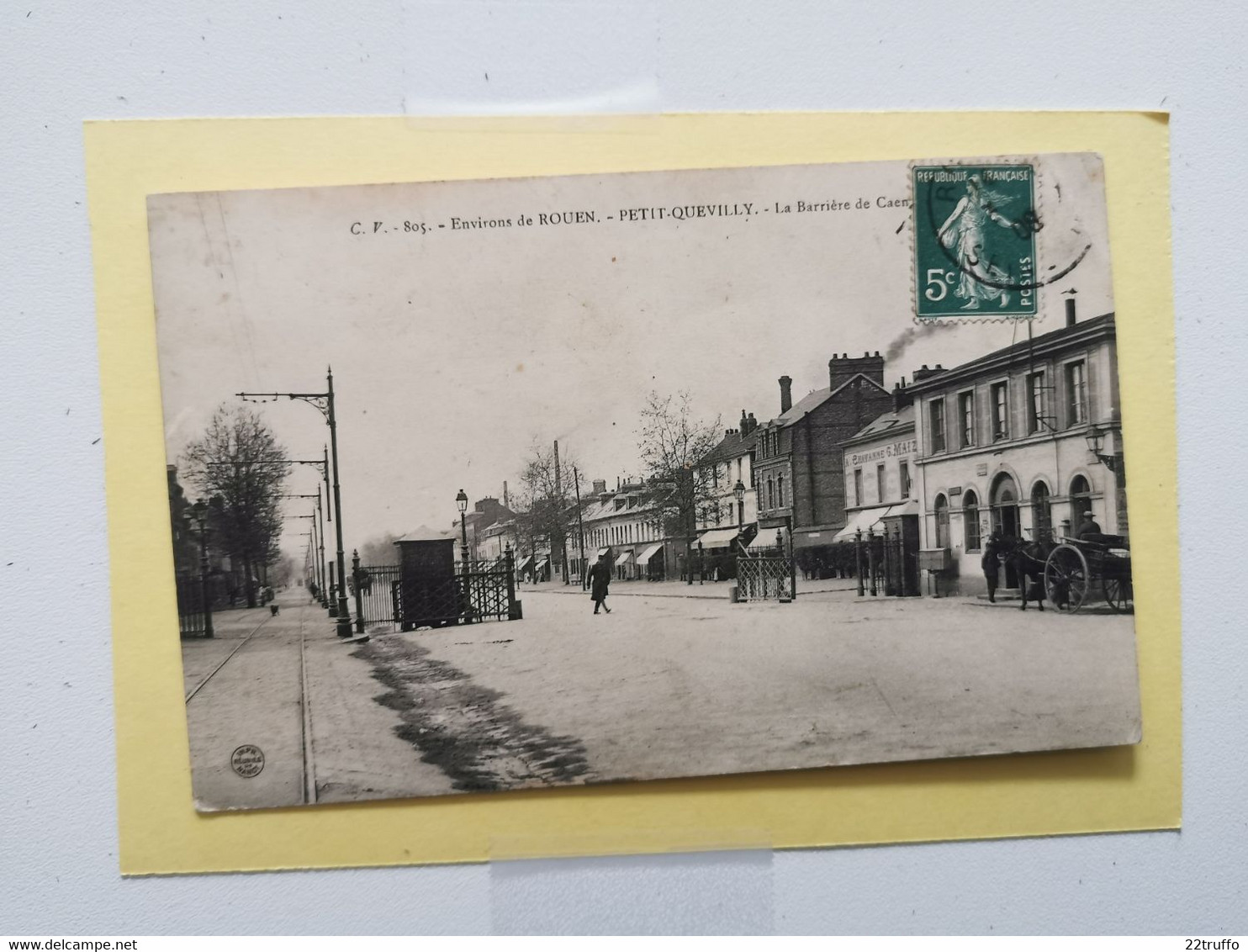 CPA-76-PETIT QUEVILLY-La Barrière De CAEN-animée-- ? Habitants-recto Verso--N°75 - Le Petit-Quevilly