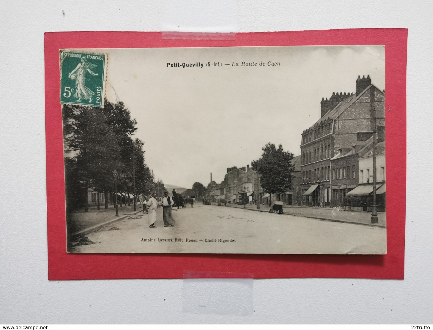 CPA-76-PETIT QUEVILLY-La Route De CAEN-animée-- ? Habitants-recto Verso--N°75 - Le Petit-quevilly