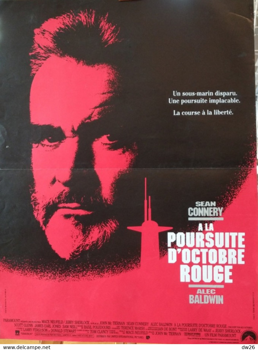 Affiche Du Film:  A La Poursuite D'Octobre Rouge, Avec Sean Connery Et Alec Baldwin - 1990 - Afiches & Pósters