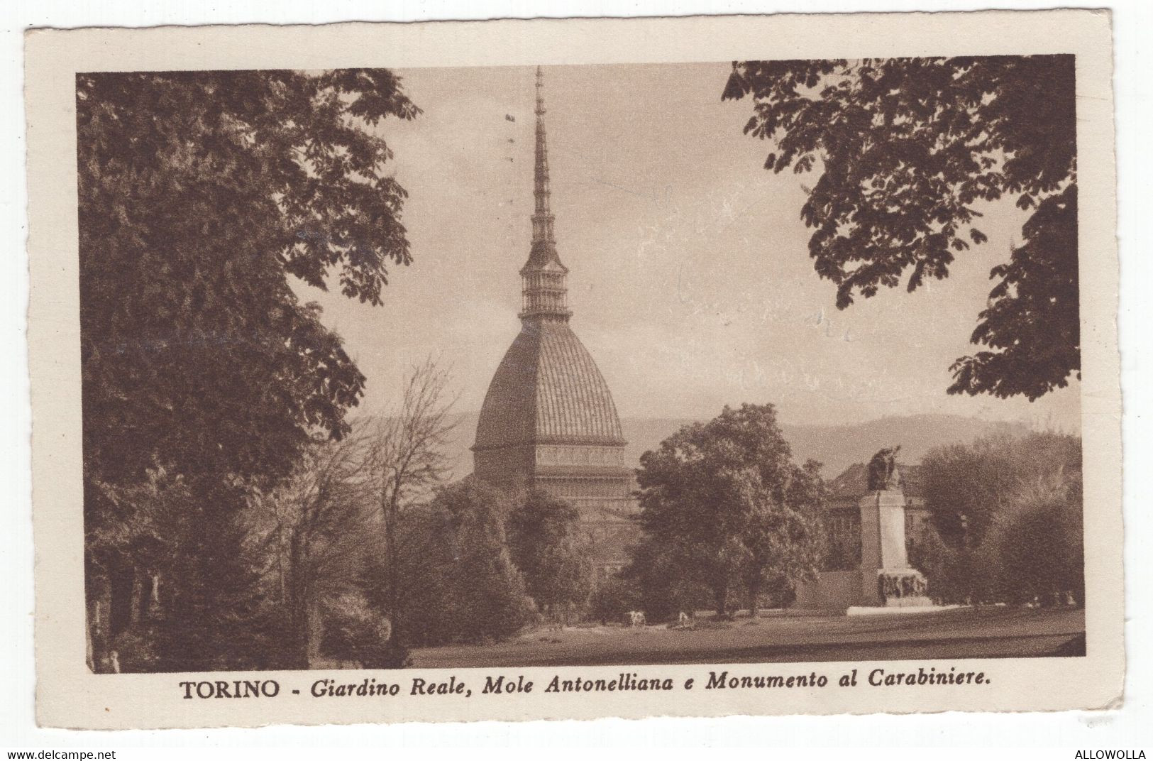 18600 " TORINO-GIARDINO REALE-MOLE ANTONELLIANA E MONUMENTO AL CARABINIERE " -VERA FOTO-CART. POST. SPED.1937 - Mole Antonelliana