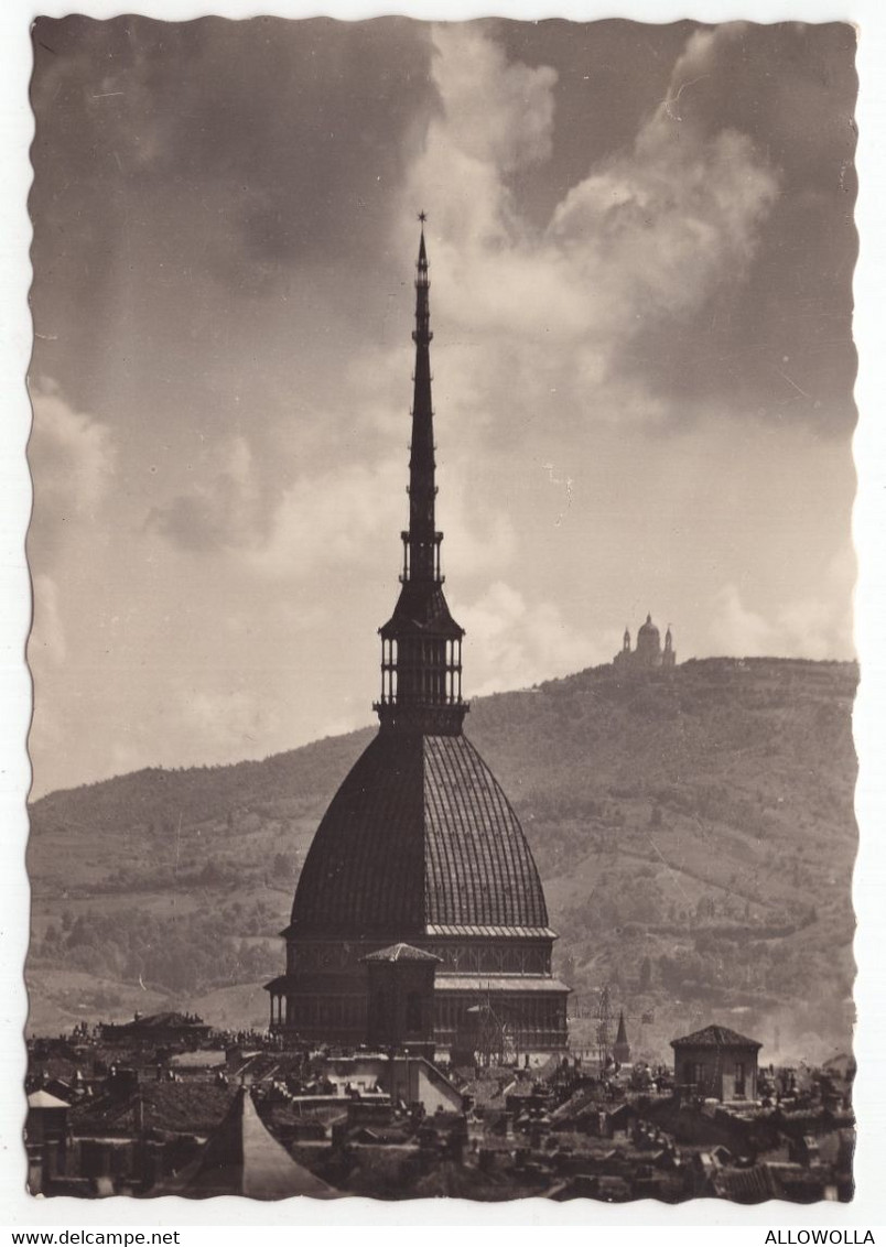 18601 " TORINO--MOLE ANTONELLIANA E COLLE DI SUPERGA " -VERA FOTO-CART. POST. SPED.1940 - Mole Antonelliana