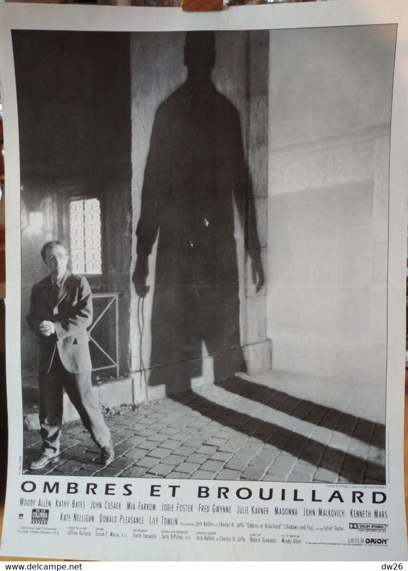Affiche Du Film:  Ombres Et Brouillard De Woody Allen, Avec Kathy Bates, Mia Farrow, Jodie Foster - 1991 - Plakate & Poster
