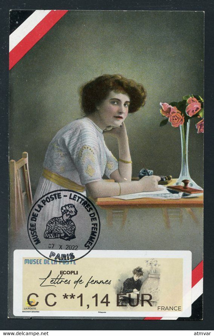 FRANCE (2022) Carte Maximum Card ATM LISA - Musée De La Poste. Lettres De Femmes, Women's Letters, Cartas De Mujeres - 2020-…