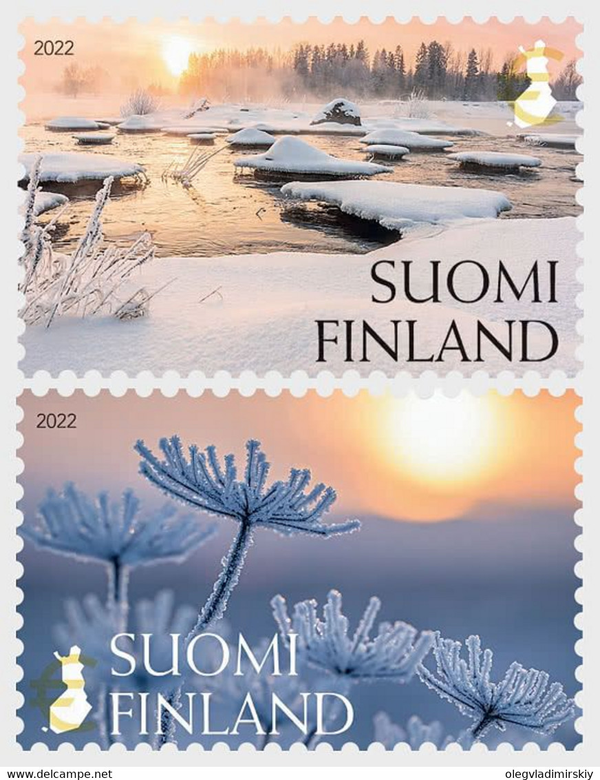 Finland 2022 Christmas And New Year Winter Light Set Of 2 Stamps - Ongebruikt