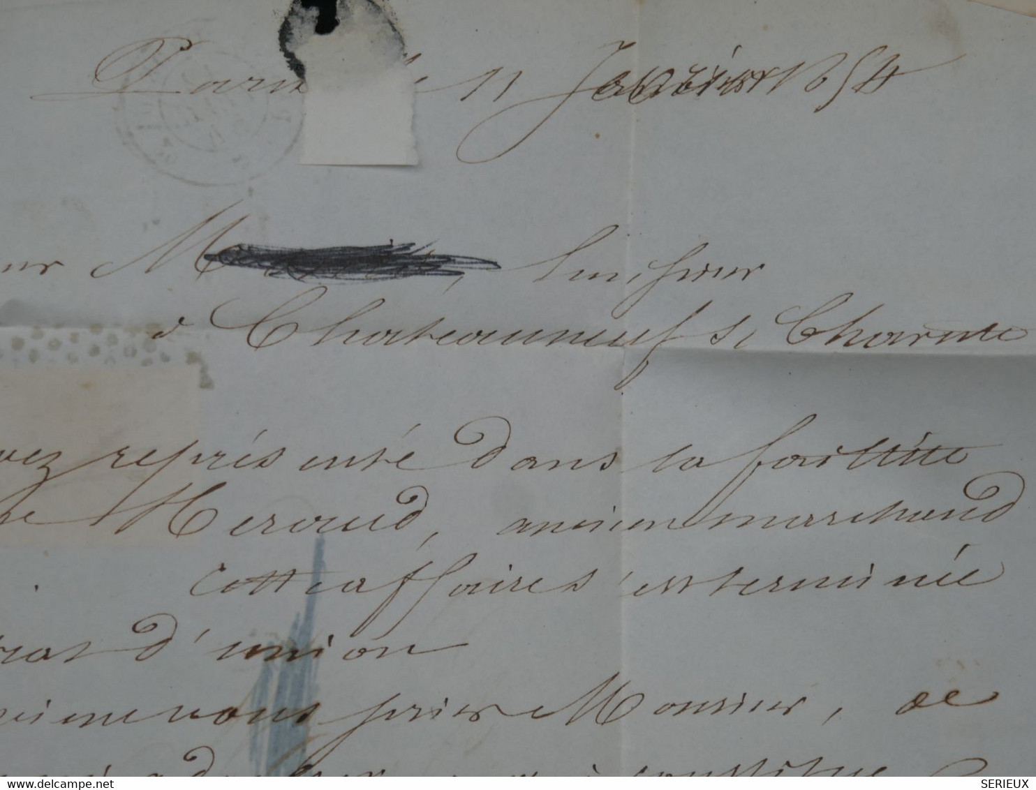 L32 FRANCE  BELLE LETTRE 1854  ETOILE DE PARIS  A CHATEAUNEUF + NAPOLEON N° 10+ TEMOIGNAGE +AFF.INTERESSANT +++ - 1852 Louis-Napoleon