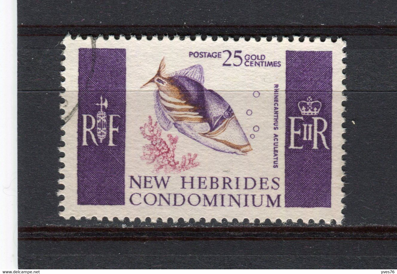 NOUVELLES-HEBRIDES - Y&T N° 243° - Poisson - Rhinecantus Aculeatus - Usados